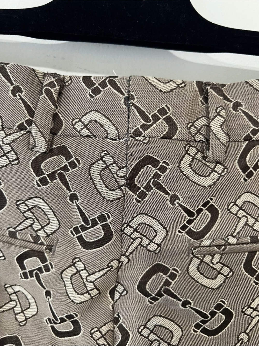 Gucci Taupe Brown Monogram Pattern Men's Dress Pants - Picture 6 of 8